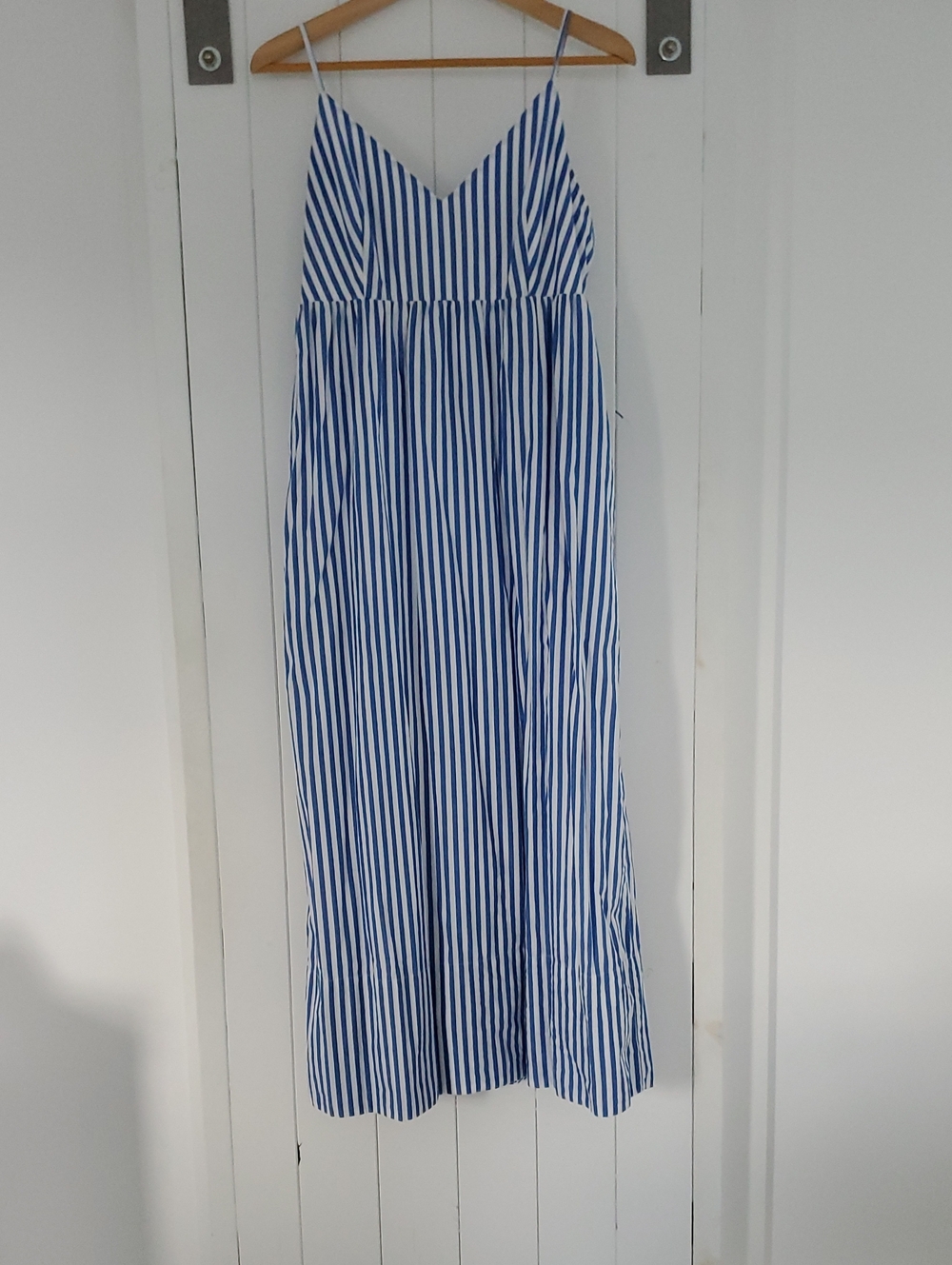 Quince blue and white striped dress